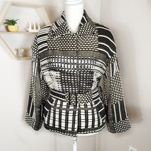 RARE Oscar de la Renta Woven Belted Tweed Coat